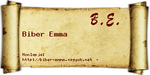 Biber Emma névjegykártya